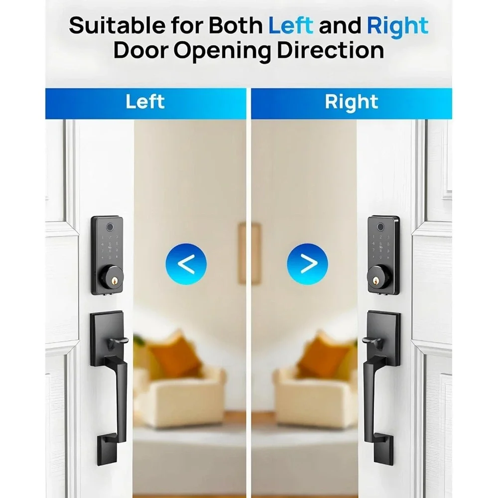 WiFi Smart Keyless Fingerprint Entry Door Lock Handle Set APP‎